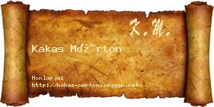 Kakas Márton névjegykártya