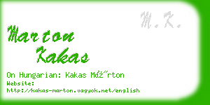 marton kakas business card